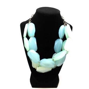Chunky Green Moonstone Resin Statement Necklace